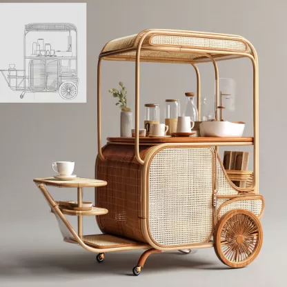 Outdoor mobile rattan food truck, scenic area popular snack truck, scenic area mobile stall truck, American food truck, street vending truck (1)