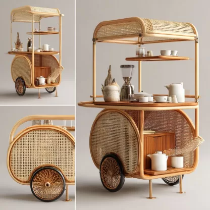 Outdoor mobile rattan food truck, scenic area popular snack truck, scenic area mobile stall truck, American food truck, street vending truck (3)