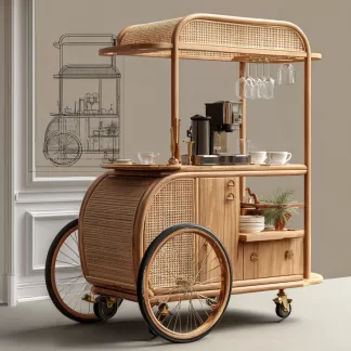 Outdoor mobile rattan food truck, scenic area popular snack truck, scenic area mobile stall truck, American food truck, street vending truck (5)