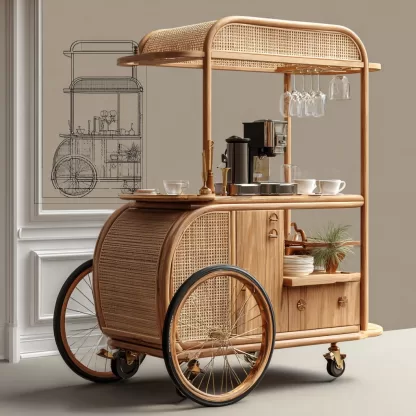 Outdoor mobile rattan food truck, scenic area popular snack truck, scenic area mobile stall truck, American food truck, street vending truck (5)