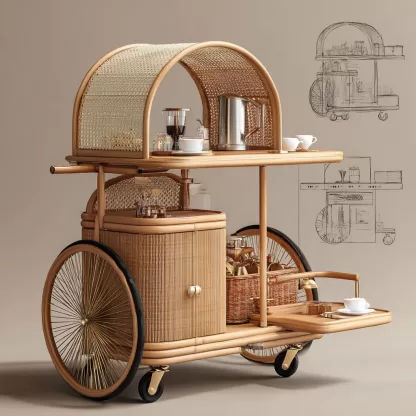 Outdoor mobile rattan food truck, scenic area popular snack truck, scenic area mobile stall truck, American food truck, street vending truck (7)