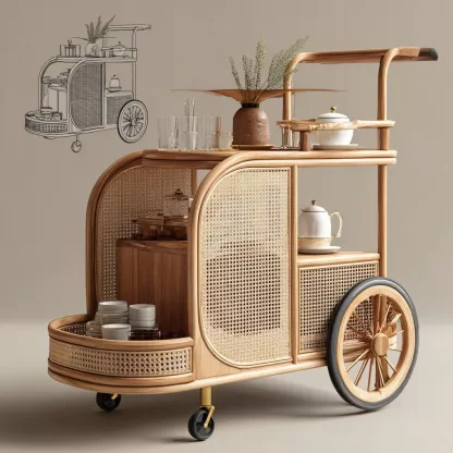 Outdoor mobile rattan food truck, scenic area popular snack truck, scenic area mobile stall truck, American food truck, street vending truck (8)