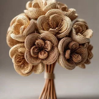 Chinese-style creative artificial flower potted plants, dining tables, artificial flower landscaping, interior decoration of homestays, real rattan woven flower ornaments