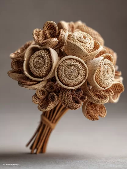 Chinese-style creative artificial flower potted plants, dining tables, artificial flower landscaping, interior decoration of homestays, real rattan woven flower ornaments - Image 7
