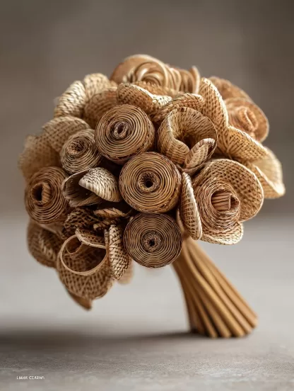 Chinese-style creative artificial flower potted plants, dining tables, artificial flower landscaping, interior decoration of homestays, real rattan woven flower ornaments - Image 9