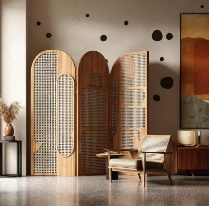 New Chinese-style creative solid wood screen for living room, tea room, study, high-end design sense screen for bedroom and entrance hall - Image 2