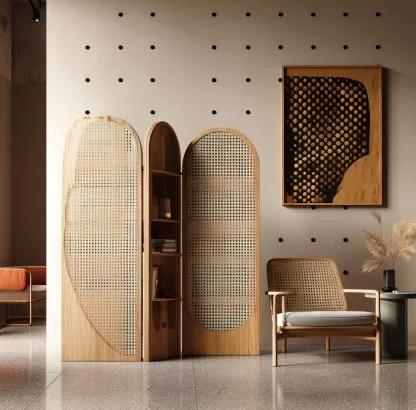New Chinese-style creative solid wood screen for living room, tea room, study, high-end design sense screen, bedroom, entrance hall, folding screen - Image 9