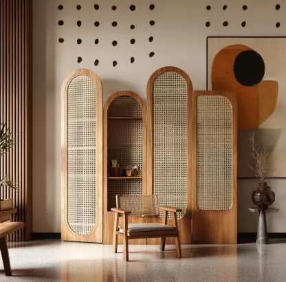 New Chinese-style creative solid wood screen for living room, tea room, study, high-end design sense screen for bedroom and entrance hall