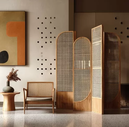 New Chinese-style creative solid wood screen for living room, tea room, study, high-end design sense screen, bedroom, entrance hall, folding screen - Image 4