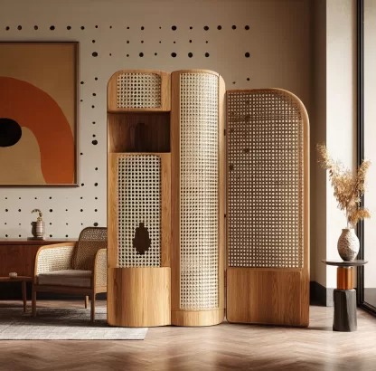 New Chinese-style creative solid wood screen for living room, tea room, study, high-end design sense screen for bedroom and entrance hall - Image 9