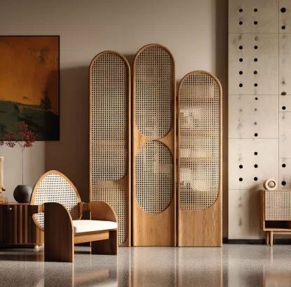 New Chinese-style creative solid wood screen for living room, tea room, study, high-end design sense screen for bedroom and entrance hall - Image 2