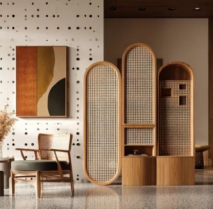 New Chinese-style creative solid wood screen for living room, tea room, study, high-end design sense screen, bedroom, entrance hall screen curtain - Image 5