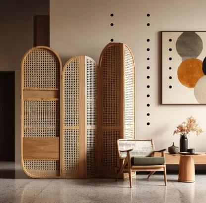 New Chinese-style creative solid wood screen for living room, tea room, study, high-end design sense screen for bedroom and entrance hall - Image 8