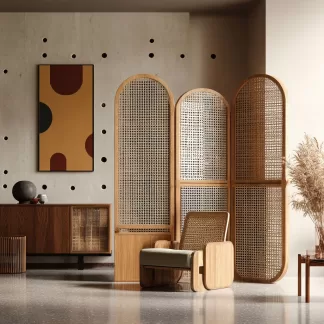 New Chinese-style creative solid wood screen for living room, tea room, study, high-end design sense screen for bedroom and entrance hall