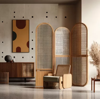 New Chinese-style creative solid wood screen for living room, tea room, study, high-end design sense screen for bedroom and entrance hall
