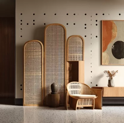New Chinese-style creative solid wood screen for living room, tea room, study, high-end design sense screen for bedroom and entrance hall - Image 2