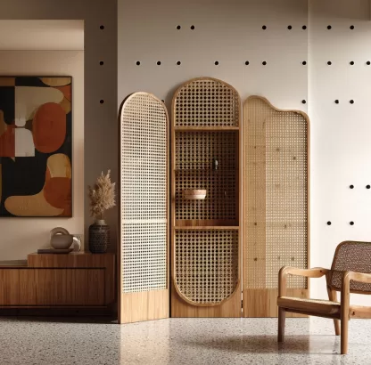 New Chinese-style creative solid wood screen for living room, tea room, study, high-end design sense screen for bedroom and entrance hall