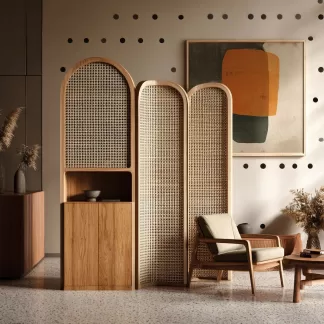 New Chinese-style creative solid wood screen for living room, tea room, study, high-end design sense, partition screen for bedroom and entrance hall
