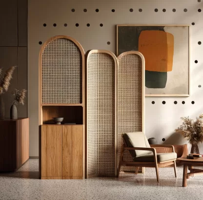 New Chinese-style creative solid wood screen for living room, tea room, study, high-end design sense, partition screen for bedroom and entrance hall