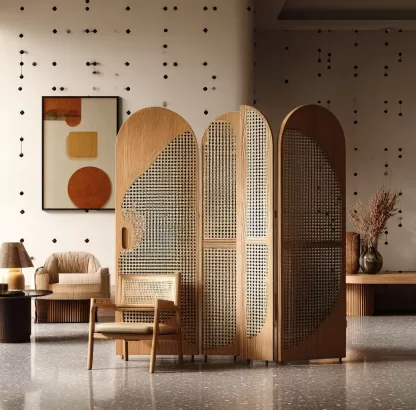 New Chinese-style creative solid wood screen for living room, tea room, study, high-end design sense screen for bedroom and entrance hall - Image 2