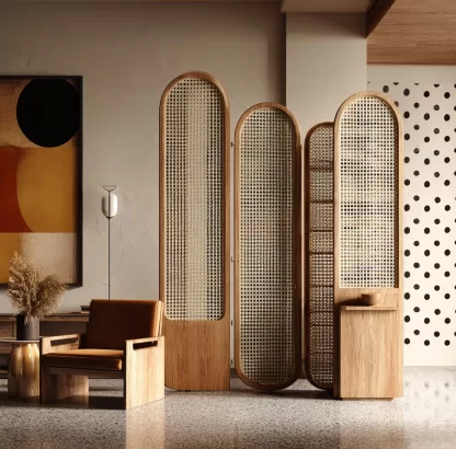 New Chinese-style creative solid wood screen for living room, tea room, study, high-end design sense, partition screen for bedroom and entrance hall - Image 4