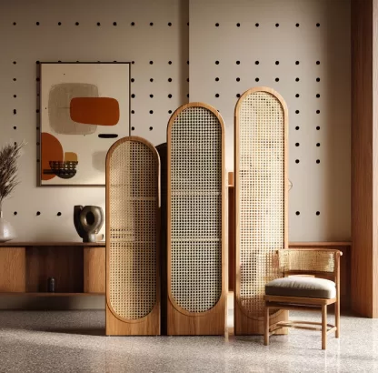 New Chinese-style creative solid wood screen for living room, tea room, study, high-end design sense, partition screen for bedroom and entrance hall - Image 3