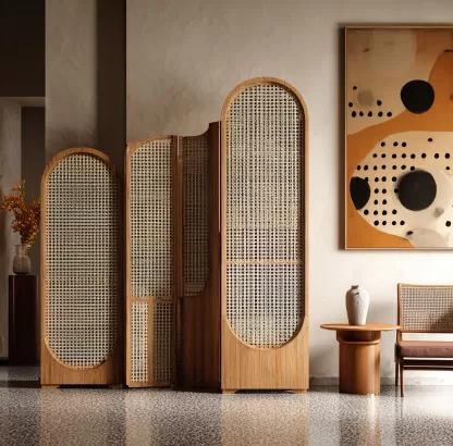 New Chinese-style creative solid wood screen for living room, tea room, study, high-end design sense, partition screen for bedroom and entrance hall - Image 2