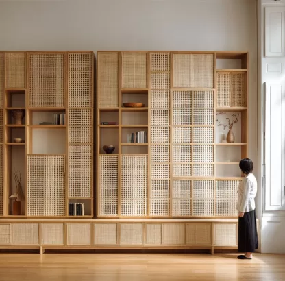 New Chinese-style creative solid wood rattan woven screen for living room, tea room, study, high-end design sense screen for bedroom and entrance hall - Image 9