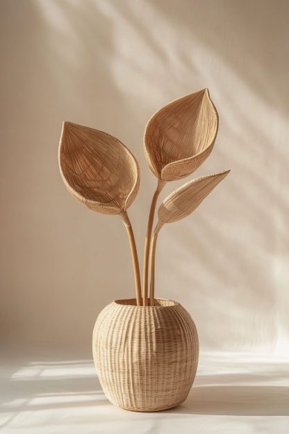 Simple woven fragrant pear wall hanging vase, creative hanging flower basket decoration, rattan woven flower arrangement, wall hanging, hanging flowers - Image 8