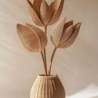 Simple woven fragrant pear wall hanging vase, creative hanging flower basket decoration, rattan woven flower arrangement, wall hanging, hanging flowers