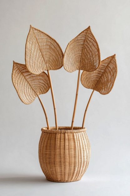 Wabi-sabi style hand-woven homestay bar counter, living room, bedroom decoration, tea room, dining room, petal-shaped creative lamps - Image 9