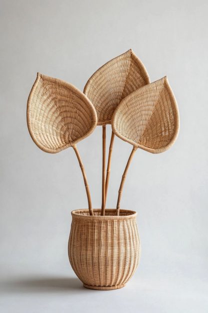 Wabi-sabi style hand-woven homestay bar counter, living room, bedroom decoration, tea room, dining room, petal-shaped creative lamps - Image 7