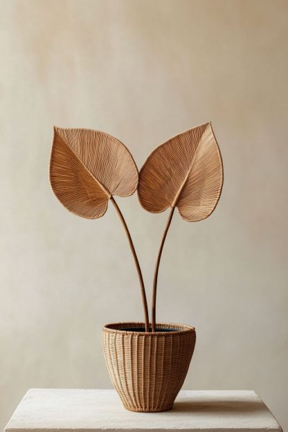 Rattan and bamboo woven baskets, vases, living room entrance, dining table decorations and ornaments - Image 9