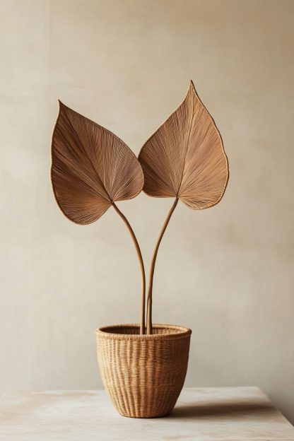 Rattan and bamboo woven baskets, vases, living room entrance, dining table decorations and ornaments - Image 8