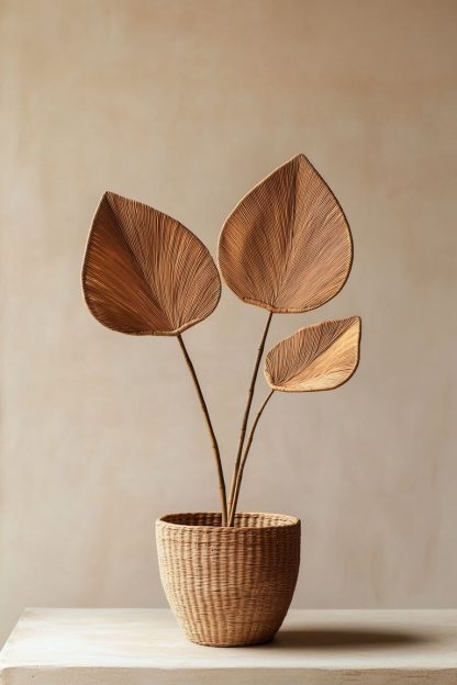 Rattan and bamboo woven baskets, vases, living room entrance, dining table decorations and ornaments - Image 7