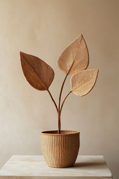 Rattan and bamboo woven baskets, vases, living room entrance, dining table decorations and ornaments - Image 6