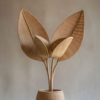 A modern and simple Nordic style living room dining table vase decoration made of rattan