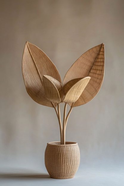 A modern and simple Nordic style living room dining table vase decoration made of rattan