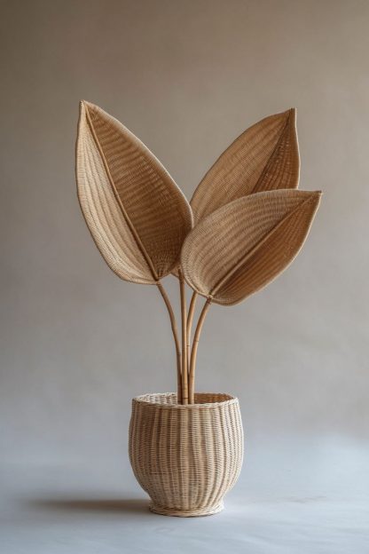 A modern and simple Nordic style living room dining table vase decoration made of rattan - Image 7