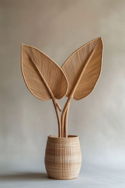 A modern and simple Nordic style living room dining table vase decoration made of rattan - Image 6