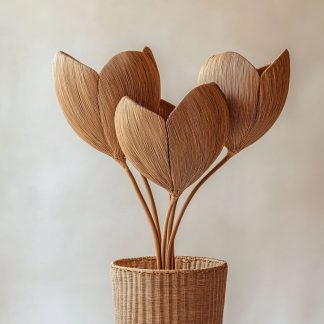 Rattan and bamboo woven baskets, vases, living room entrance, dining table decorations and ornaments