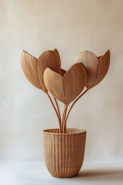 Rattan and bamboo woven baskets, vases, living room entrance, dining table decorations and ornaments