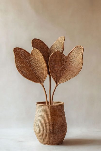 Rattan and bamboo woven baskets, vases, living room entrance, dining table decorations and ornaments - Image 2