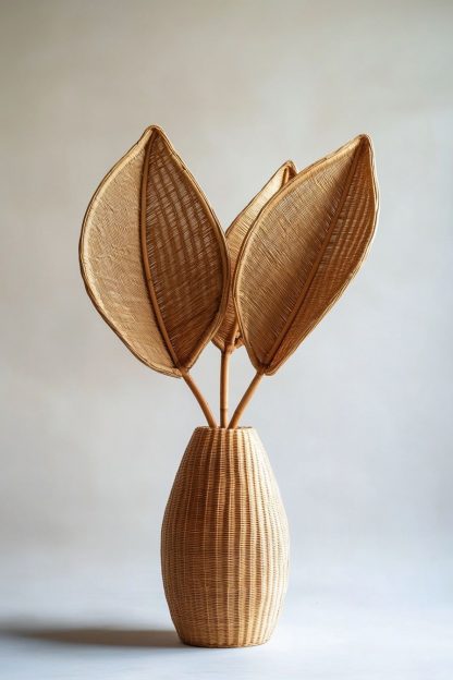 Rattan and bamboo woven baskets, vases, living room, entrance hall, dining table, modern decorative items, handicrafts - Image 9