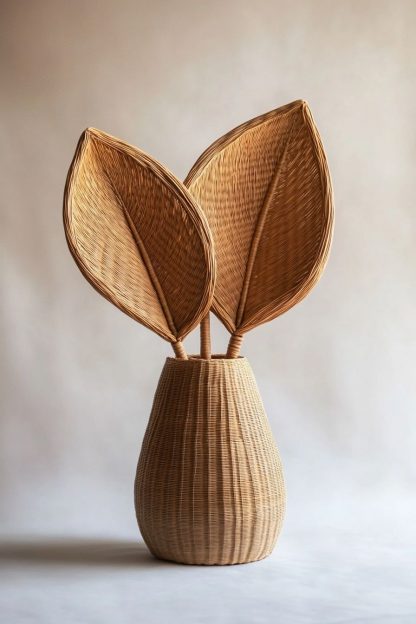 Rattan and bamboo woven baskets, vases, living room, entrance hall, dining table, modern decorative items, handicrafts - Image 7