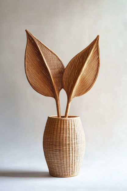 Rattan and bamboo woven baskets, vases, living room, entrance hall, dining table, modern decorative items, handicrafts - Image 6