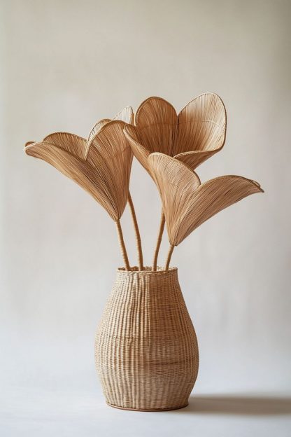 Rattan and bamboo woven basket vases, living room entrance hall dining table decorative items, hand-woven dry vase decorative items - Image 8