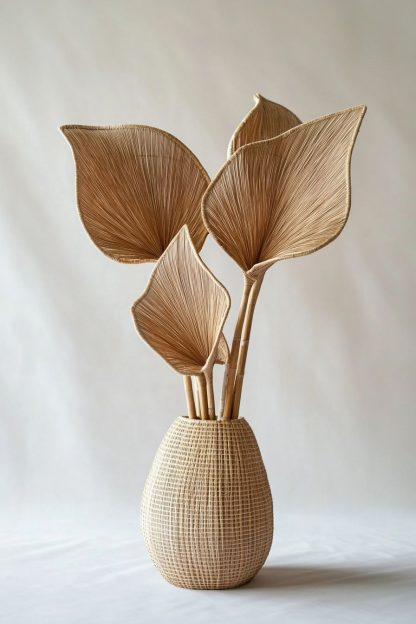 Rattan and bamboo woven basket vases, living room entrance hall dining table decorative items, hand-woven dry vase decorative items - Image 7