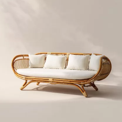 Outdoor sofa combination, casual rattan weaving, outdoor garden balcony, indoor living room, real rattan weaving sofa, hotel - Image 8
