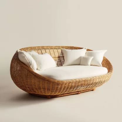 New Chinese-style creative solid wood rattan sofa and chair for living room, tea room, study, high-end design sense sofa and chair for bedroom - Image 4